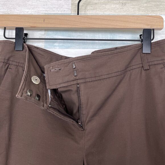 Cynthia Rowley Ankle Crop Trouser Pants Brown Mid Rise Cuffed Casual Womens 4 - Picture 3 of 7